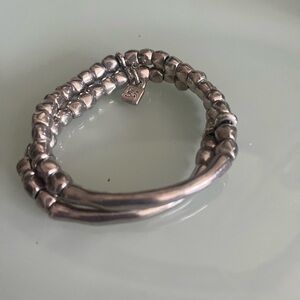 UNO de 50 Silver Sculptural Bracelet
